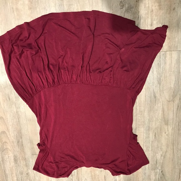 Maroon Peplum Top - Picture 3 of 3